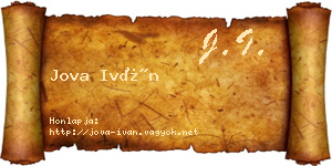 Jova Iván névjegykártya